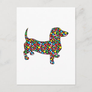 Cartão Postal bolinhas Doxie