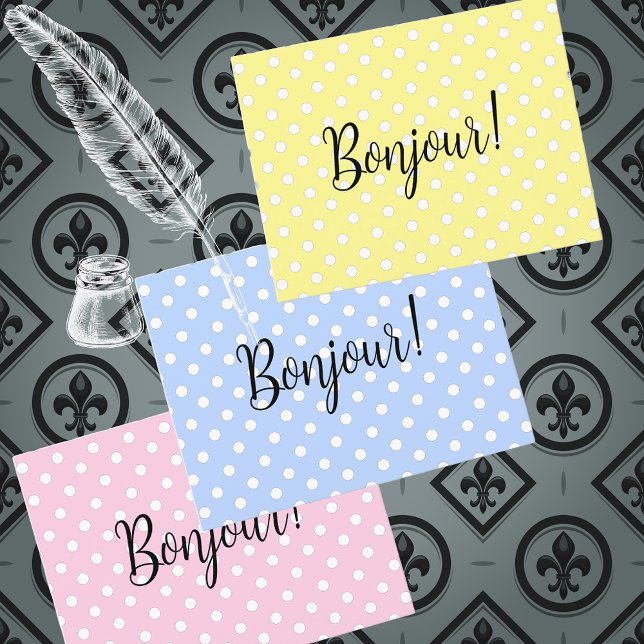 Cartão Postal Bolinhas em amarelo (Criador carregado)