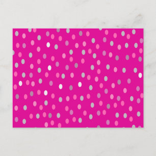 Cartão Postal Bolinhas magenta