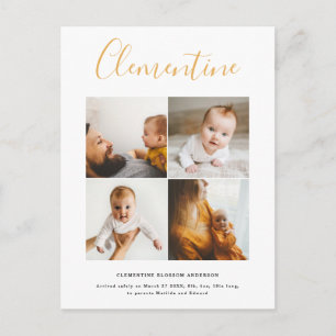 Cartão Postal Bolinhas multifoto com nome de script moderno