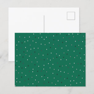 Cartão Postal Bolinhas prateadas em verde