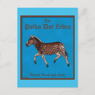 Cartão Postal bolinhas Zebra - Pub Inglês