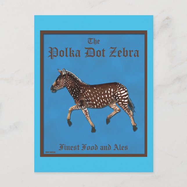Cartão Postal Bolinhas Zebra - Pub Inglês (Frente)