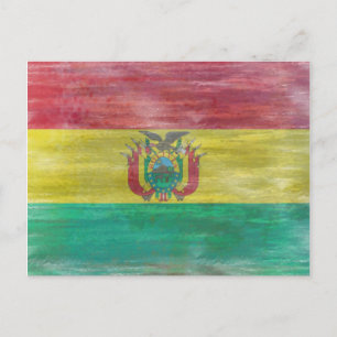 Cartão Postal Bolívia aflita bandeira boliviana