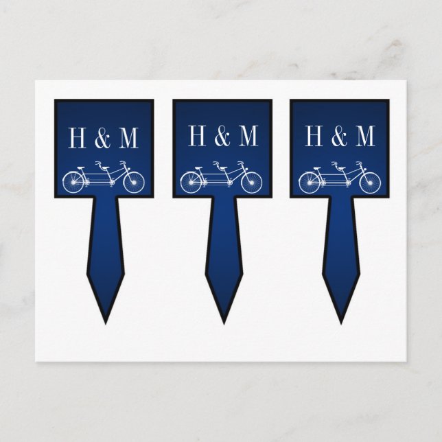 Cartão Postal Bolo 3 Taças Escolhe Bicicleta Dupla Azul Marinho (Frente)