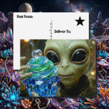 Bolo Cristalino Alien Estelar Dizendo Olá