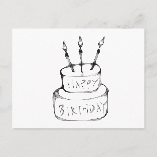 Cartão Postal Bolo de aniversário (Frente)