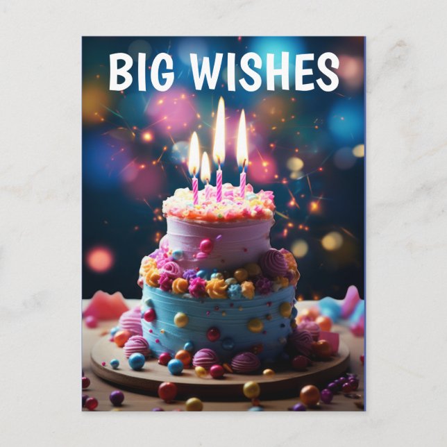 CARTÃO POSTAL BOLO DE ANIVERSÁRIO  (Frente)