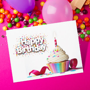 Cartão Postal Bolo de Aniversário