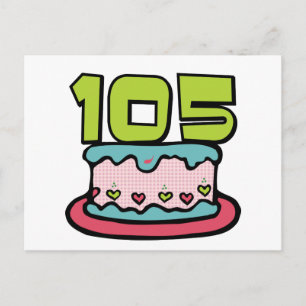 Cartão Postal Bolo de aniversário de 105 anos
