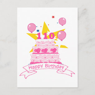 Cartão Postal Bolo de Aniversário de 110 Anos