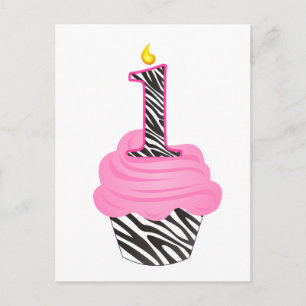 Cartão Postal Bolo de Aniversário de 1 Ano da Diva