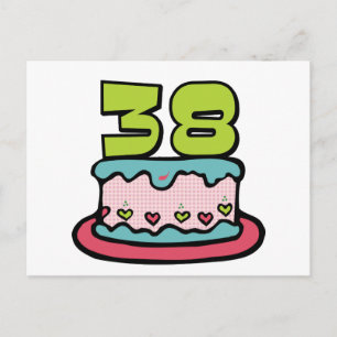 Cartão Postal Bolo de aniversário de 38 anos