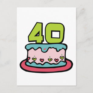 Cartão Postal Bolo de aniversário de 40 anos