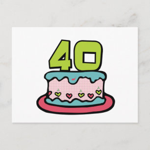 Cartão Postal Bolo de aniversário de 40 anos