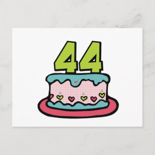 Cartão Postal Bolo de aniversário de 44 anos