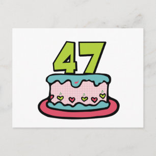 Cartão Postal Bolo de aniversário de 47 anos