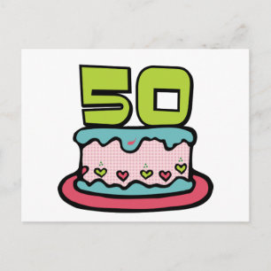Cartão Postal Bolo de aniversário de 50 anos