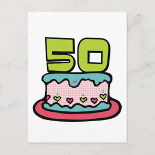 Cartão Postal Bolo de aniversário de 50 anos
