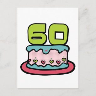 Cartão Postal Bolo de aniversário de 60 anos