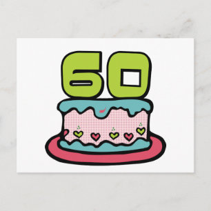 Cartão Postal Bolo de aniversário de 60 anos