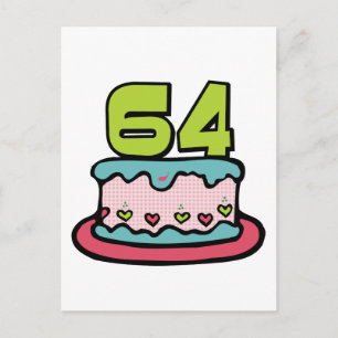 Cartão Postal Bolo de aniversário de 64 anos