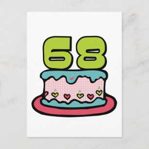 Cartão Postal Bolo de aniversário de 68 anos