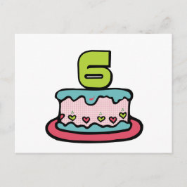 Cartão Postal Bolo de aniversário de 6 anos