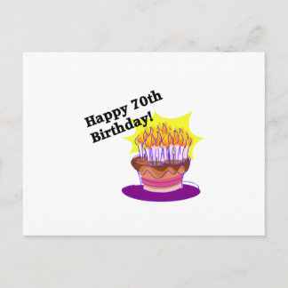 Cartão Postal Bolo de aniversário de 70