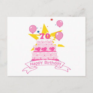 Cartão Postal Bolo de aniversário de 70 anos