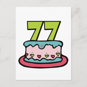 Cartão Postal Bolo de aniversário de 77 anos