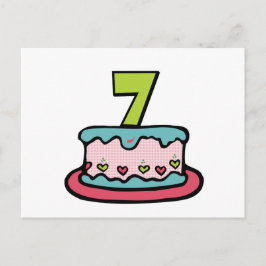 Cartão Postal Bolo de Aniversário de 7 Anos