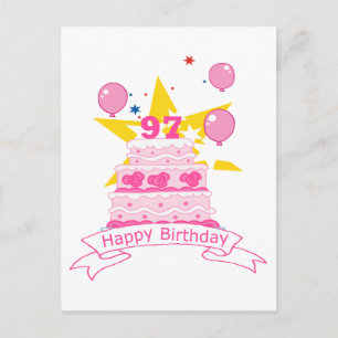 Cartão Postal Bolo de aniversário de 97 anos