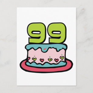 Cartão Postal Bolo de aniversário de 99 anos