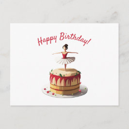 Cartão Postal Bolo de Aniversário de Bailarina