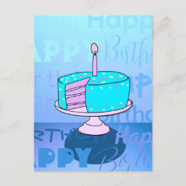 Cartão Postal Bolo de Aniversário Feliz