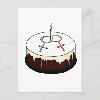 Cartão Postal Bolo de Aniversário Lésbica