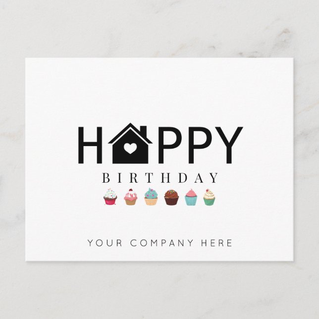 Cartão Postal Bolo de Aniversário Realty (Frente)