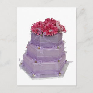 Cartão Postal Bolo de Casamento Roxo