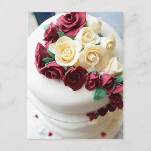 Cartão Postal Bolo de Cascata com Flor de Açúcar