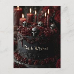 Cartão Postal Bolo de Celebração Gótico Preto Ornamentado