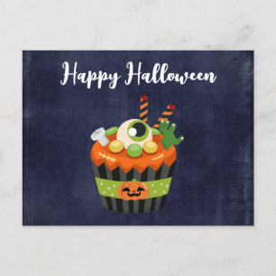 Cartão Postal Bolo de Halloween Fofo e Sinistro com um Olho Gran