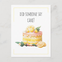 Cartão Postal Bolo de Limão Engraçado Feliz Aniversário