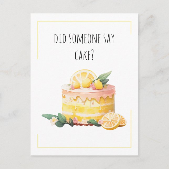 Cartão Postal Bolo de Limão Engraçado Feliz Aniversário (Frente)