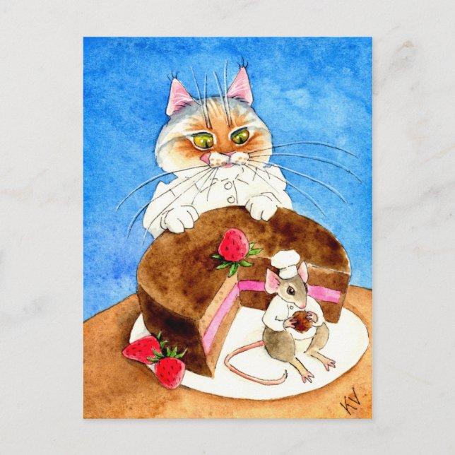 Cartão Postal Bolo de Mouse Chocolate (Frente)