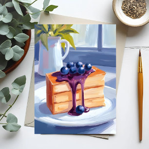 Cartão Postal Bolo De Sobremesa De Massa Folhada De Mirtilo Aqua