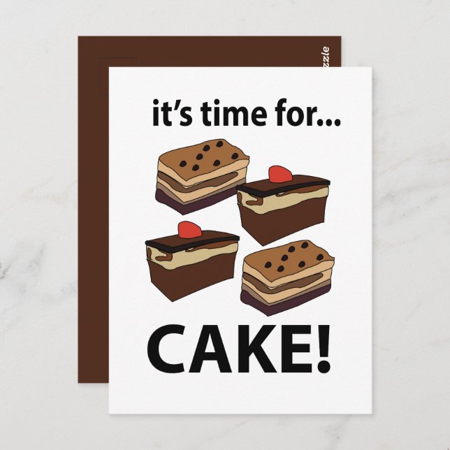 Cartão Postal Bolo Está Na Hora do Bolo (Frente/Verso)