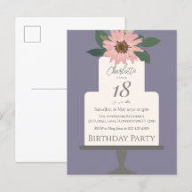 Bolo Floral Rosa Aniversário 