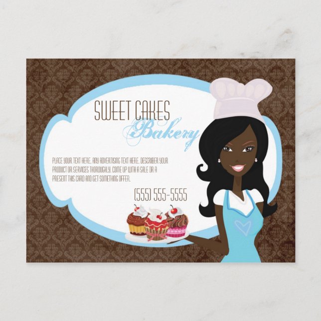 Cartão Postal Bolos de Copa Afro-Americana de Anúncio (Frente)
