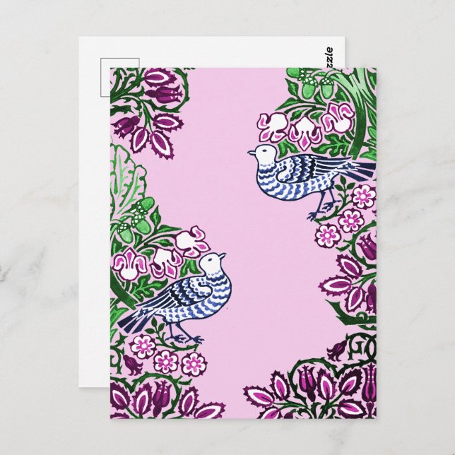 Cartão Postal Bolotas de Flores de Arte Folclórica (Frente/Verso)